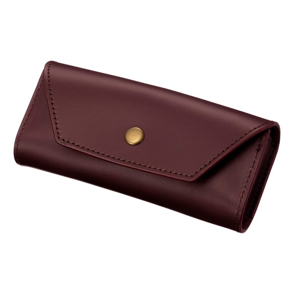 Pearl 092981 Eyeglass Case, Hard Case, Genuine Leather, Cowhide Leather,