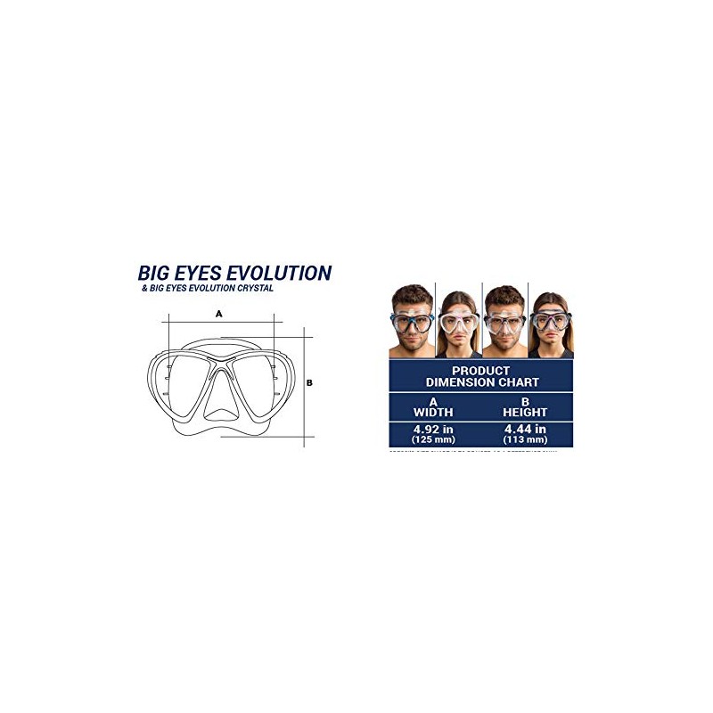 Cressi Big Eyes Evolution Crystal, white/blue