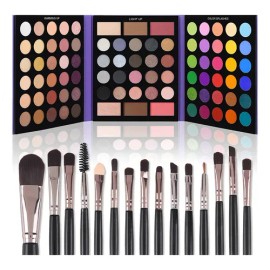 Paleta de Maquillaje Ucanbe 86 Colores con Set de 15 Brochas