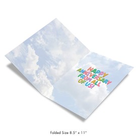 The Best Card Company - 1 Jumbo 10th Anniversary Notecard w/Envelope (8.5 x 11 Inch) Big Congratulations for Marriage (Not 3D or Raised) - Inflated Messages 10 (Not Actual Balloons) J5651CMAG-US