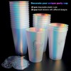 MnhoMnrn 25 Pcs Iridescent Frosted Plastic Cups with Shiny heart