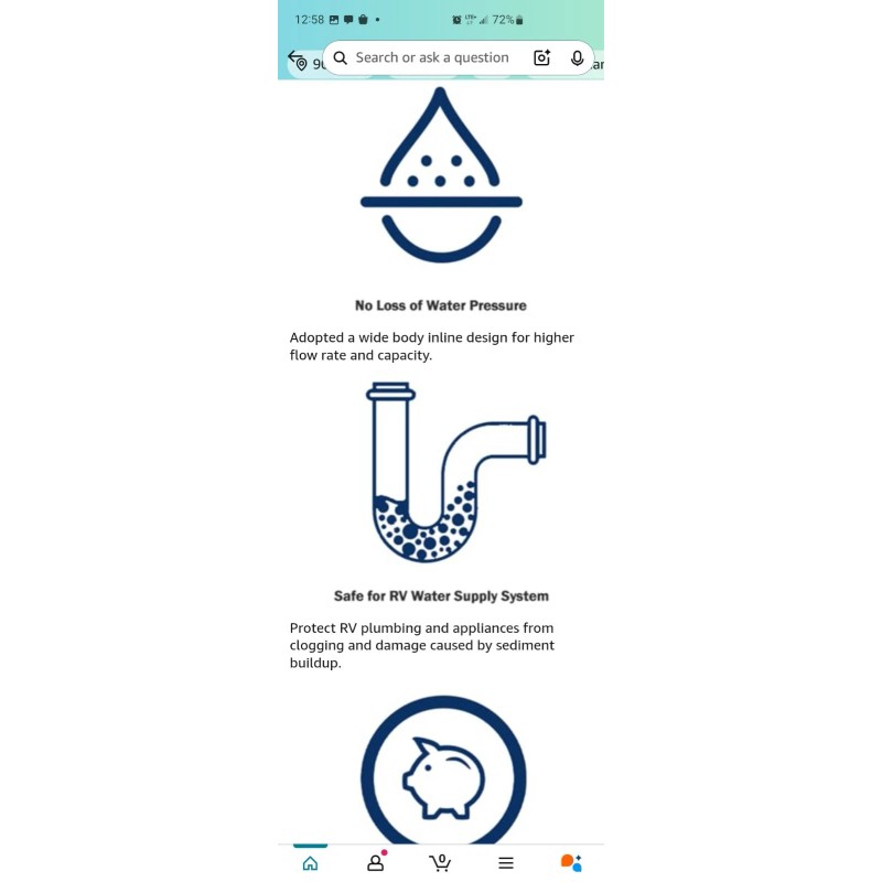 Future Way 4-Pack INLINE RV Water Filter Reduces Odors Sediments