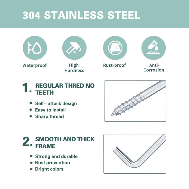Ticway 85 Pieces Galvanized Spiral Hooks Set - 5 Sizes