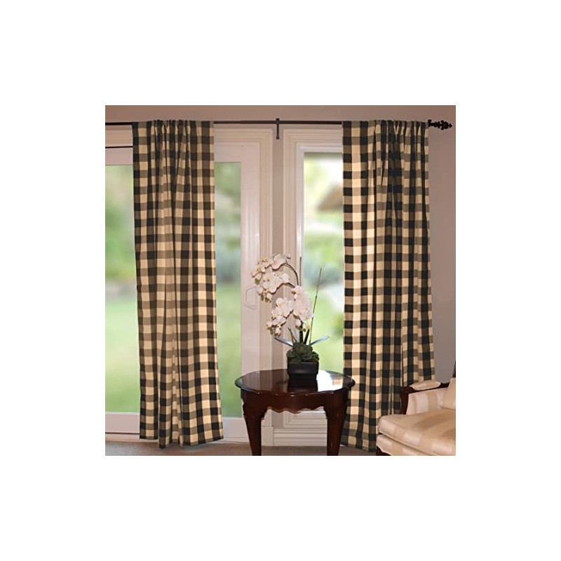 lovemyfabric Big Buffalo 2 Inch Checkered 100% Polyester Curtain Window