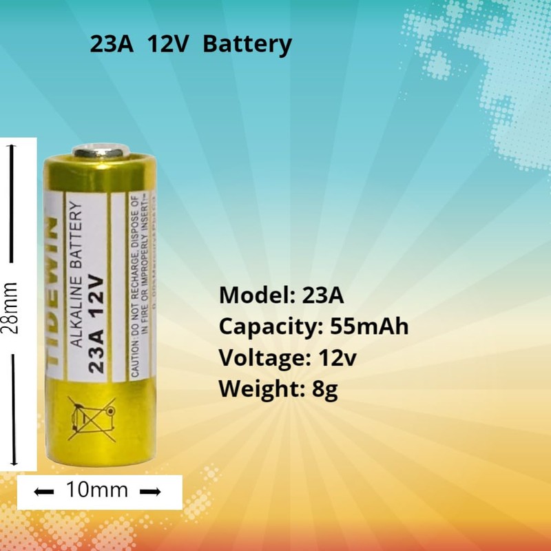 23A 12V Battery, A23 23a Alkaline Battery,Long Lasting for Doorbells
