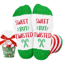 HAPPYPOP Candy Cane Socks Kids Boys Girls - Candy Cane Stockings Stuffers, Kids Christmas Gifts Xmas Socks 4-6 Year Old