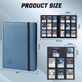 Tioplior 9 Pocket Card Binder,Trading Card binder Holds 432 Side Loading Pocket,Durable PU Cover,Card Collection Binder for MTG, TCG, Baseball,Sports Cards (Blue)