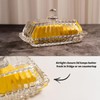 Clear Glass Butter Dish with Lid, Covered Butter Stick Holder