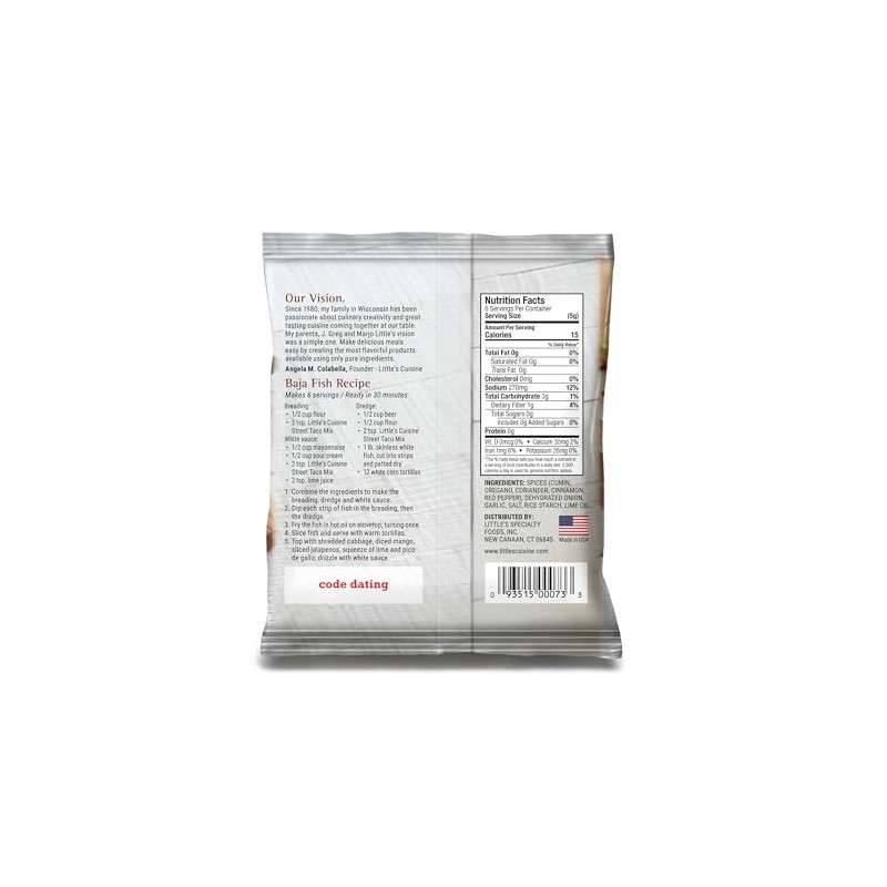 Little's Cuisine Street Taco Seasoning Mix | Baja Fish (Case