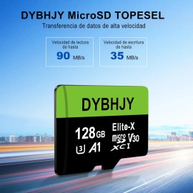 Tarjeta MicroSD 128GB DYBHJY Clase 10 U3 Alta Velocidad para Cámara y Celular