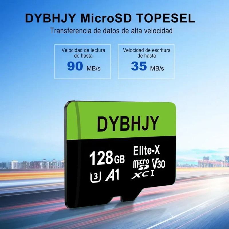 Tarjeta MicroSD 128GB DYBHJY Clase 10 U3 Alta Velocidad para