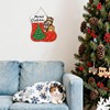 Meowy Christmas Wood Sign Merry Christmas Wall Hanging for Front