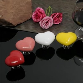 YvonLLZ Toilet Button Pusher,Toilet Flush Buttons,Toilet Press Tool for Women with Long Nails（Heart Shaped 4PC）