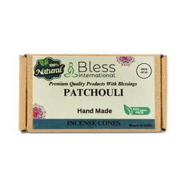 Bless International Patchouli 100%-Natural-Incense-Cones Handmade-Hand-Dipped Organic-Chemicals-Free for-Purification-Relaxation-Positivity-Yoga-Meditation The-Best-scents (10 Count)
