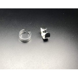 Wide Silver Ear Cuff Smooth - Sterling Silver Adjustable No Piercing Ear Cuff - Minimalist Ear Cuff