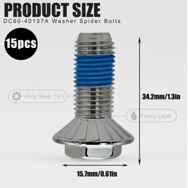 DC60-40137A Washer Spider Bolts, Epoxy-Coated, Compatible with, Replace AP4203183 2068605 PS4205366，15-Pack