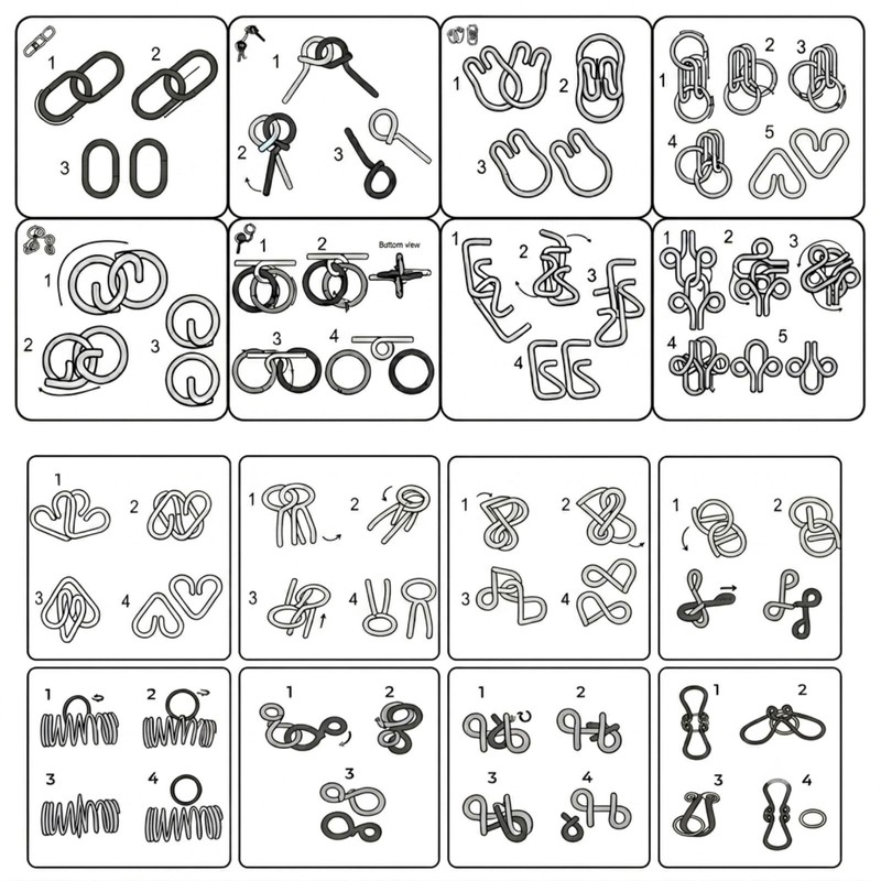 Reg8Style Brain Teaser, Set of 3, 4, 5, Educational Toy,