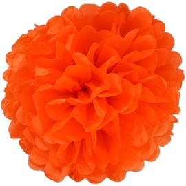 Lightingsky 10pcs DIY Decorative Tissue Paper Pom-poms Flowers Ball Perfect for Party Wedding Home Outdoor Decoration (8-inch Diameter, Orange 3)