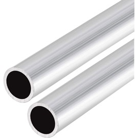 TOP-VIGOR 2Pcs 6063 Aluminum Round Tube 15mm OD 13mm ID 300mm Length Metal Seamless Straight Tubing for DIY Crafts Silver