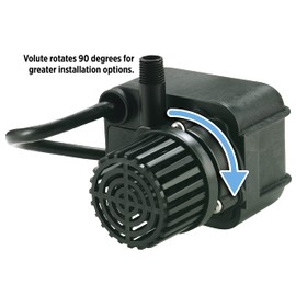 Little Giant PE-1F-PW 115 Volt, 1/125 HP, 170 GPH Submersible Direct Drive Fountain Pump with 15-Ft. Cord, Black, 566608
