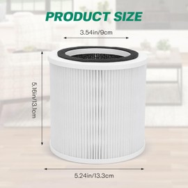 Air Purifier Filter Compatible with GoveeLife H7126 Purifier - 3-in-1 H13 True Air Filter High-Efficiency Activated Carbon Filter Replacement - Replace Part #H7126-RF