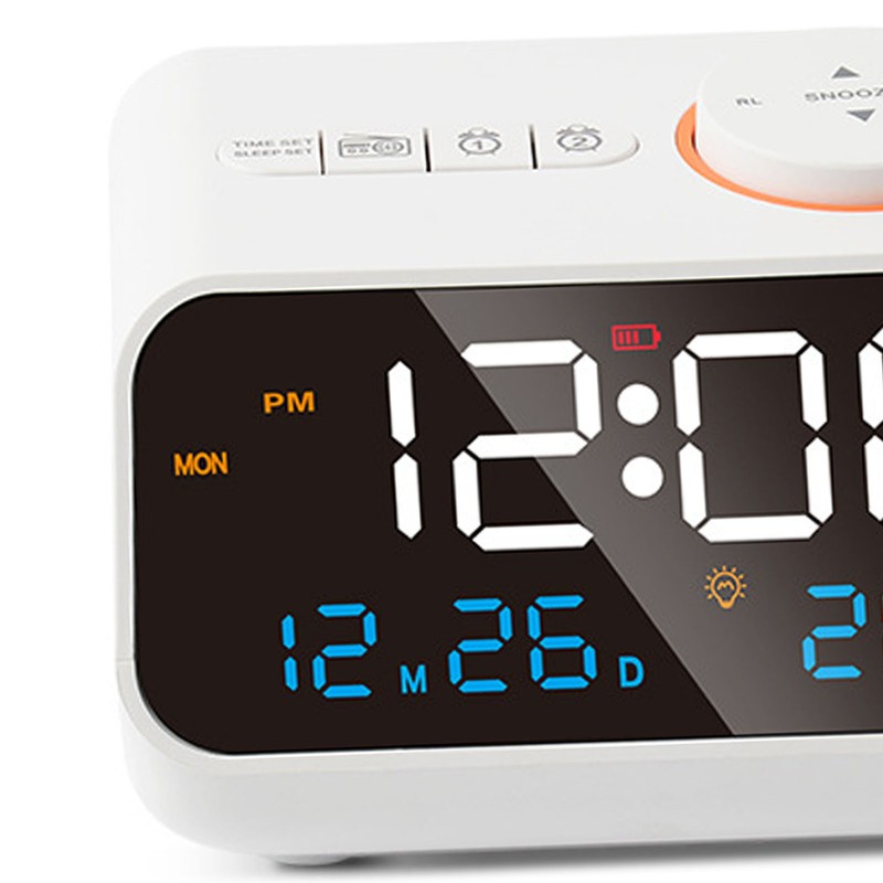 Alarm Clock Radio Multifunctional LED Music Timing Rechargeable FM Radio