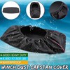 Winch Cover, Black Waterproof Dustproof Wind Protection Cover, Elastic Design