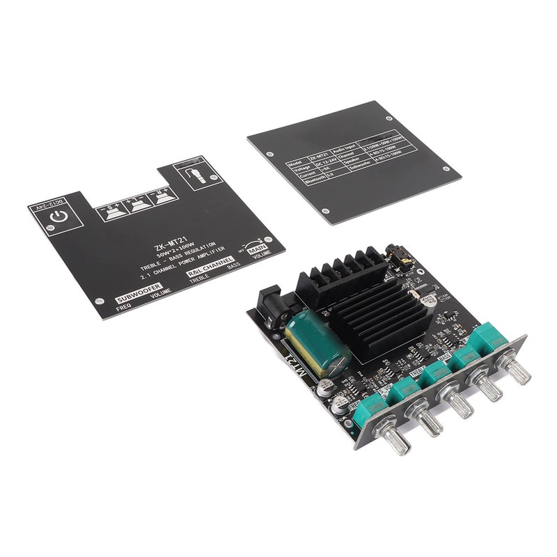 ZK MT21 Bluetooth Power Amplifier Board 2.1 Channel DC 12V‑24V