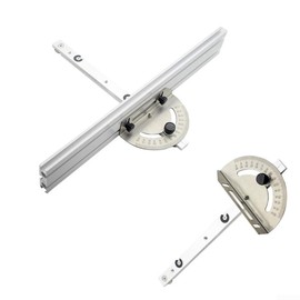 Miter Gauge Fence System for Precision Miter Gauge with Aluminum Miter Fence Woodworking Table Saw Adjustable Angle Ruler Miter Gauge with Track Stop Back