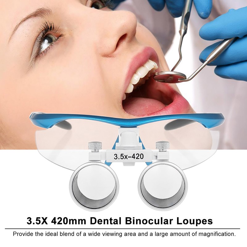 Dental Binocular Loupes 3.5X 420mm Dental Magnifier Optical Glass Dentists