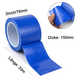 BOMEI PACK 76 mm x 33 m Warning Tape Blue Warning Tape Hazard Warning PVC for Floor Marking