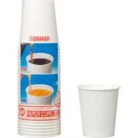 Sunup C2030EX Disposable Cups, White, 3.0 x 3.0 x 8.6 inches (7.5 x 7.5 x 21.8 cm), White Cup, Pack of 30