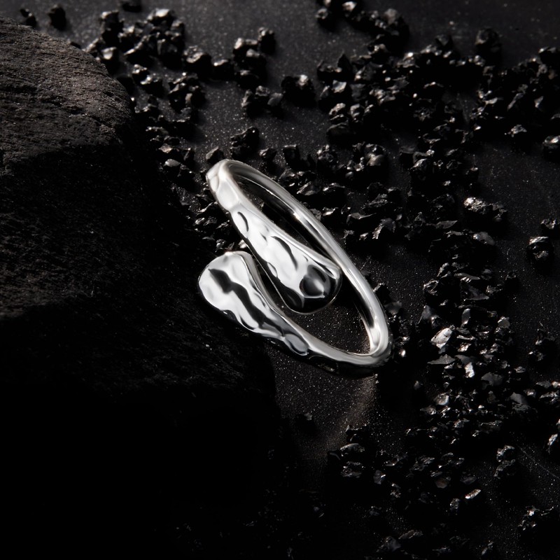 ALEXCRAFT 925 Sterling Silver Rings for Women Lady, Hypoallergenic Curved