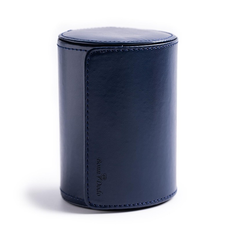 Tie Box for Travel Men's PU Leather Blue Ties Case