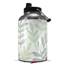 WraptorSkinz Skin Decal Wrap compatible with RTIC One Gallon (2017) Jug Watercolor Leaves White (Jug NOT INCLUDED)