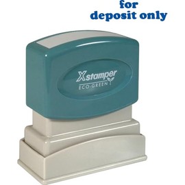 Xstamper 1333 - Sello de goma grabado con láser pretintado, tinta azul, tamaño de la impresión: 1/2" x 1-5/8"