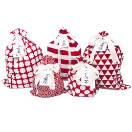 Appleby Lane - Bolsas de Tela Reutilizables para Regalo, Rojo, Set estándar, 1