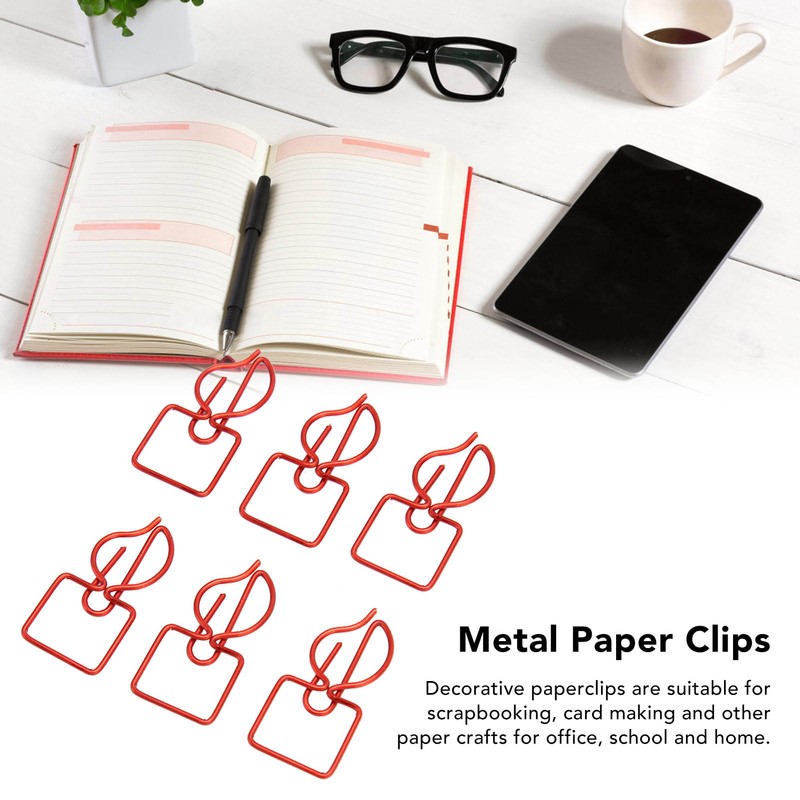 100pcs Paper Clips Prevent Slip Cute Candle Shaped Decorative Metal