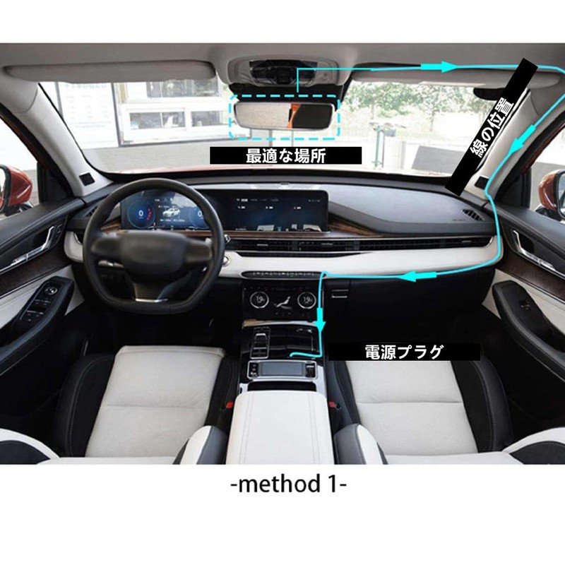 Front and Rear Camera, Drive Recorder, 120° Wide Angle, Circular