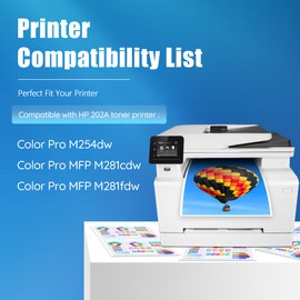 Lamburee 202A Toner Cartridges 4 Pack (with Chip) Replacement for HP 202A CF500A 202X M281fdw Color Laserj Pro MFP M281fdw M281cdw M281fdn M254dw M254 M281 202 Toner Printer