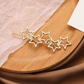 Yienate Stars Hair Clips Barrette Vintage Gold Cluster Star Hair Pin Hair Barrettes Metal Hoop Star Head Clip Bobby Pin Bridal Hair Accessories for Women Girls