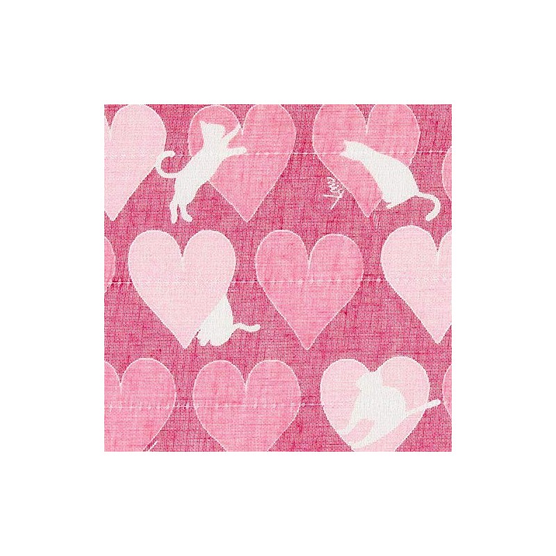 Shirayuki Fukin Yuzen Dish Towel, Cat Pattern, Cherry, Use Chlorine