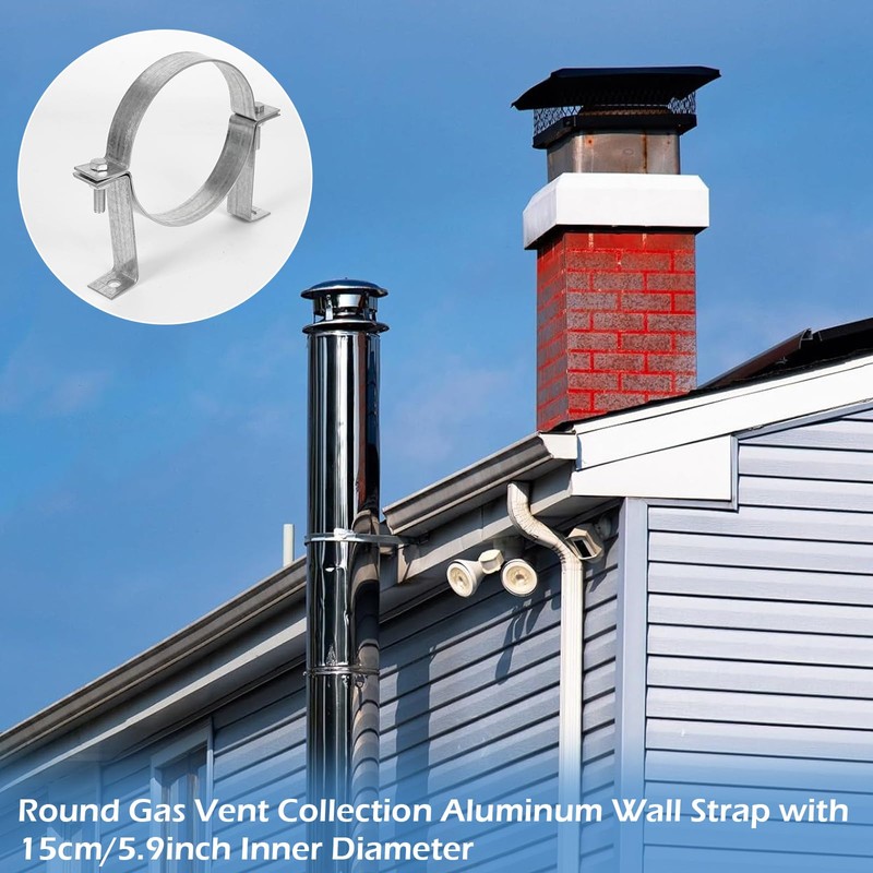 Fepinc 6 Inch Vent Wall Bracket, 2 Pcs Round Galvanized