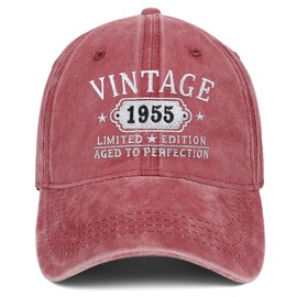 70th Birthday Gifts for Women Man Vintage 1955 Baseball Cap Meaningful Gifts Ideas Red