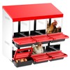 ZenxyHoC Two-Tier Chicken Nesting Box Red 6 Compartments