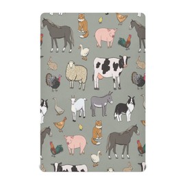 WELLDAY Farm Animals Pattern Crib Sheets for Boys and Girls, Fitted Baby Crib Sheets Soft and Breathable Mini Crib Sheets 39 X 27 X 5 Inches