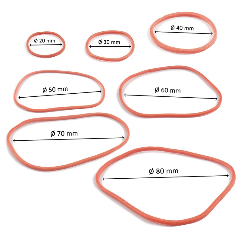 Rubber Rings Red | Stretchable | Diameter 80 mm, 1