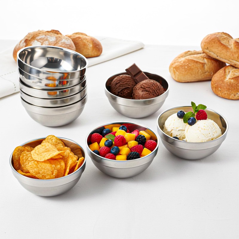 Hpmjz 10 Pack 24 oz Stainless Steel Bowls Soup Bowl,