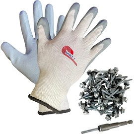 Dektite Metal Roof Pipe Flashing Boots Kit - Comes With Free Screws, Hex Bit Diver, and Pair of Nitrile Coated Gloves (#3, Black - Square Base)