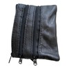 Lorenz Small Black Leather 4 Zip Coin Purse with Key